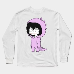 jeff the killer dinosaur chibi Long Sleeve T-Shirt